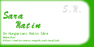 sara matin business card